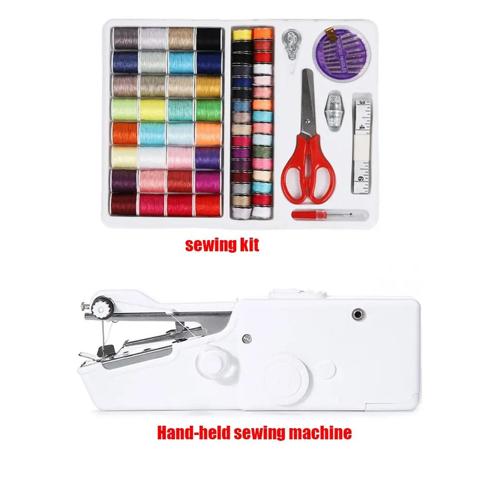 Mini Portable Smart Electric Tailor Stitch Hand-held Sewing Machine With Sewing Kit Home Travel