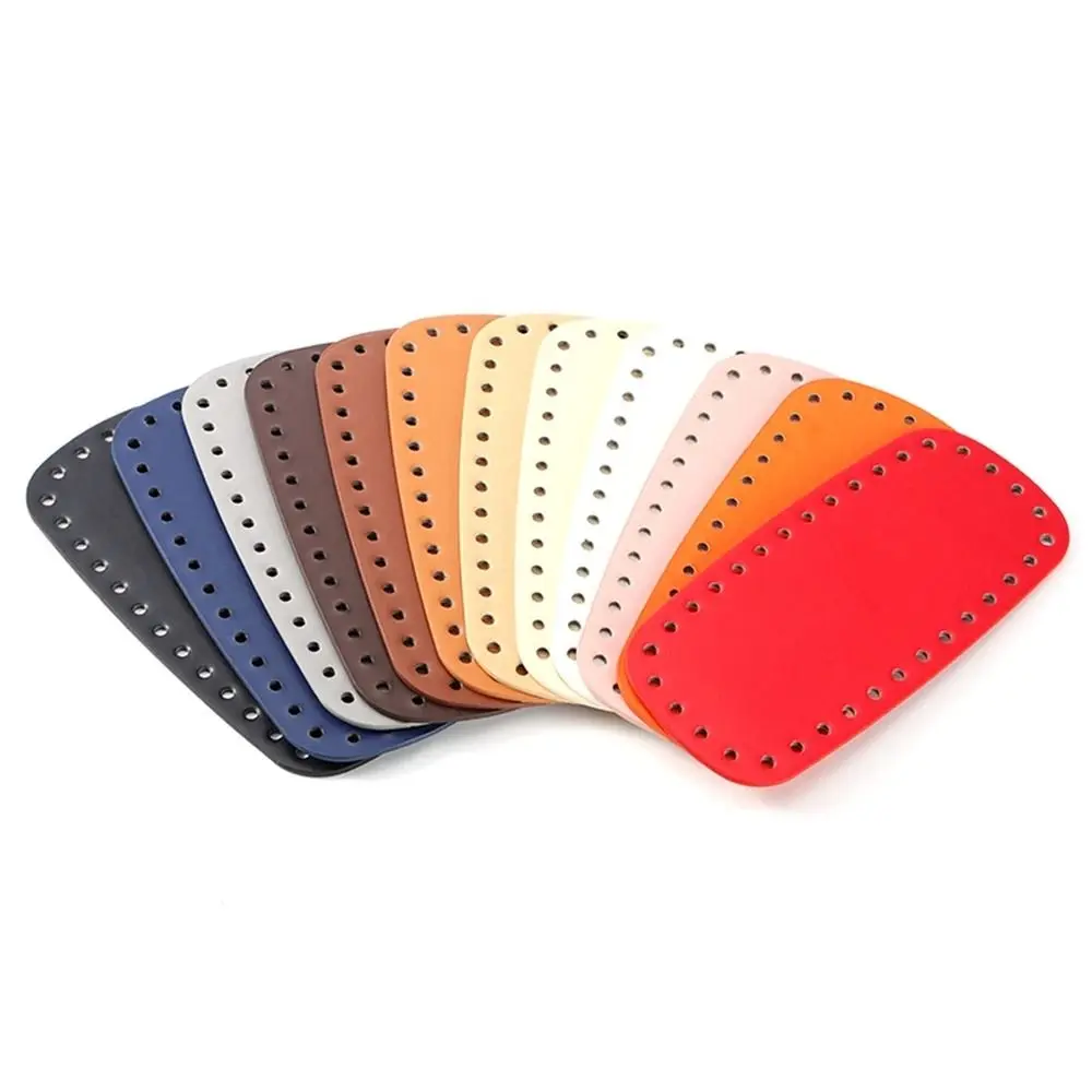 Portable PU Leather Crochet Bag Bottom Oval Making Bags Purse Knitted Bag Base With Holes Long Bag Bottom Woman