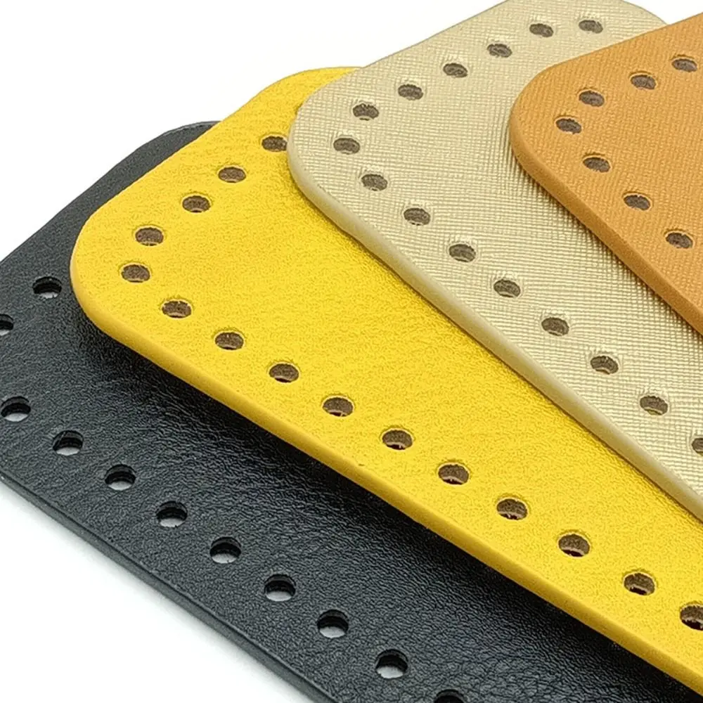 Portable PU Leather Crochet Bag Bottom Oval Making Bags Purse Knitted Bag Base With Holes Long Bag Bottom Woman