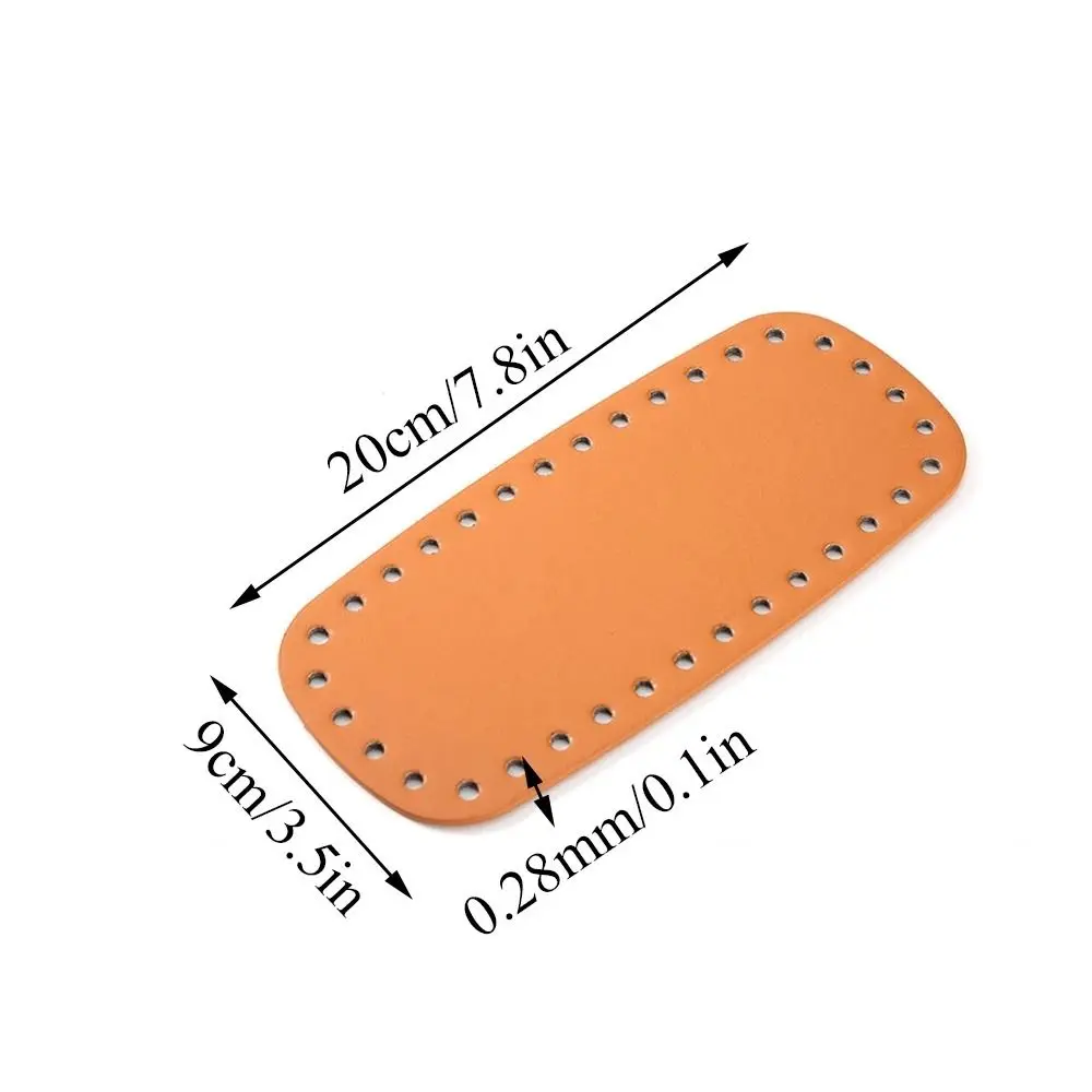Portable PU Leather Crochet Bag Bottom Oval Making Bags Purse Knitted Bag Base With Holes Long Bag Bottom Woman