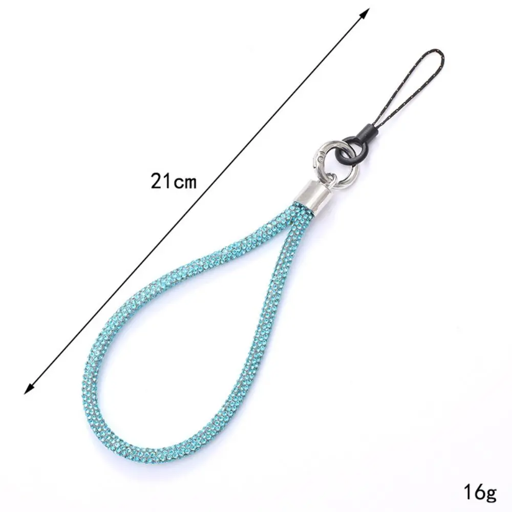 Glitter Flashy Rhinestone Phone Lanyard Keychain Diamond Crystal Phone Wrist Straps Keychain Hanging Anti-lost Rope