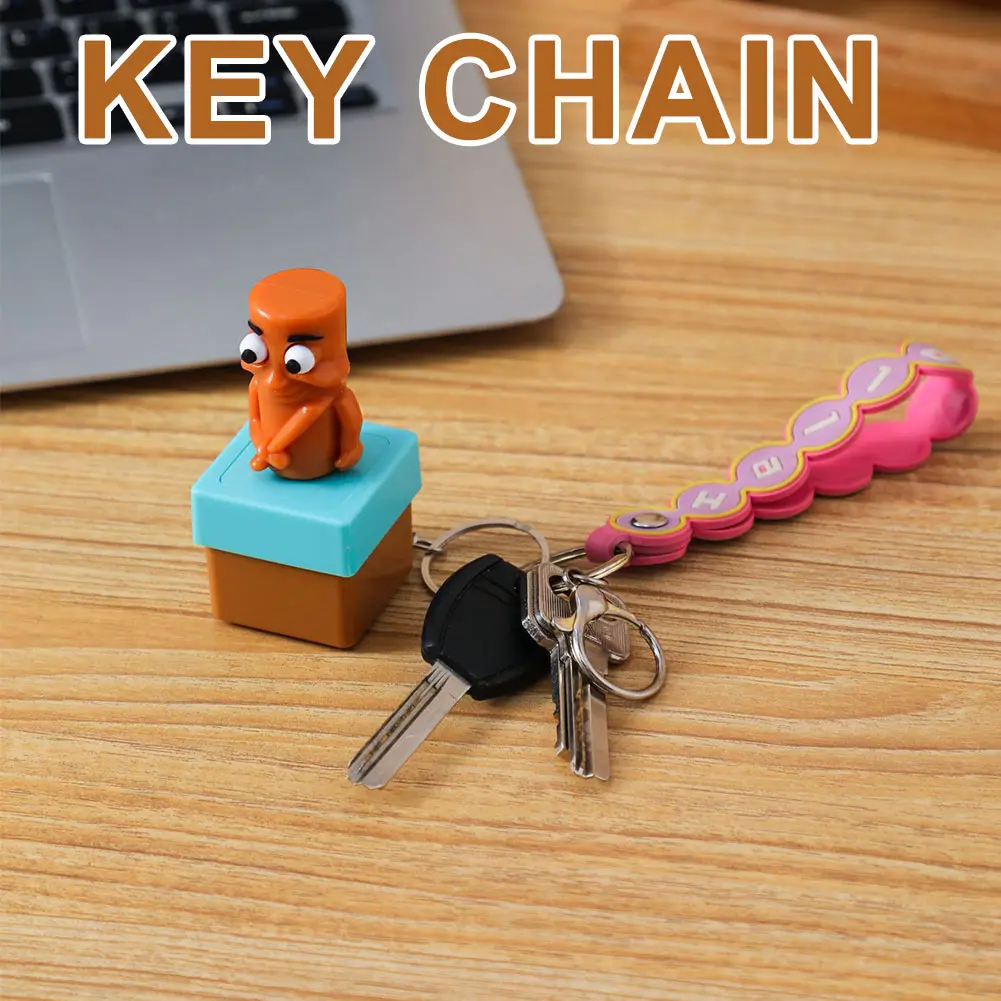 Tung Tung Tung Sahur Keychain Cartoon Keyring Make Sound Button Keychain Bag Charm Backpack Pendant Keychain Decorative Gift Toy