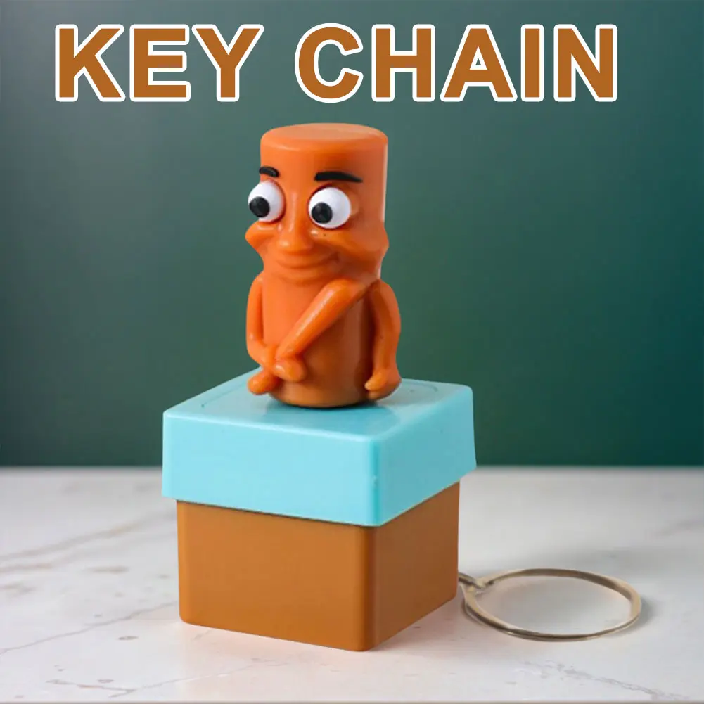 Tung Tung Tung Sahur Keychain Cartoon Keyring Make Sound Button Keychain Bag Charm Backpack Pendant Keychain Decorative Gift Toy