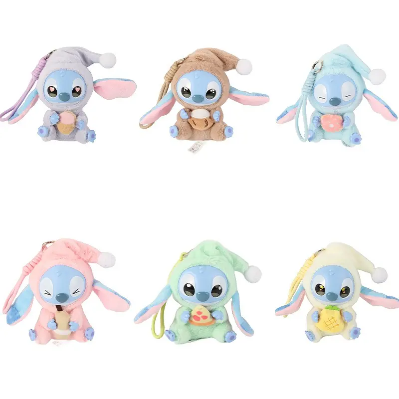 Eating something before bedtime series blind box face doll action doll keychain Decorative gifts children's gift