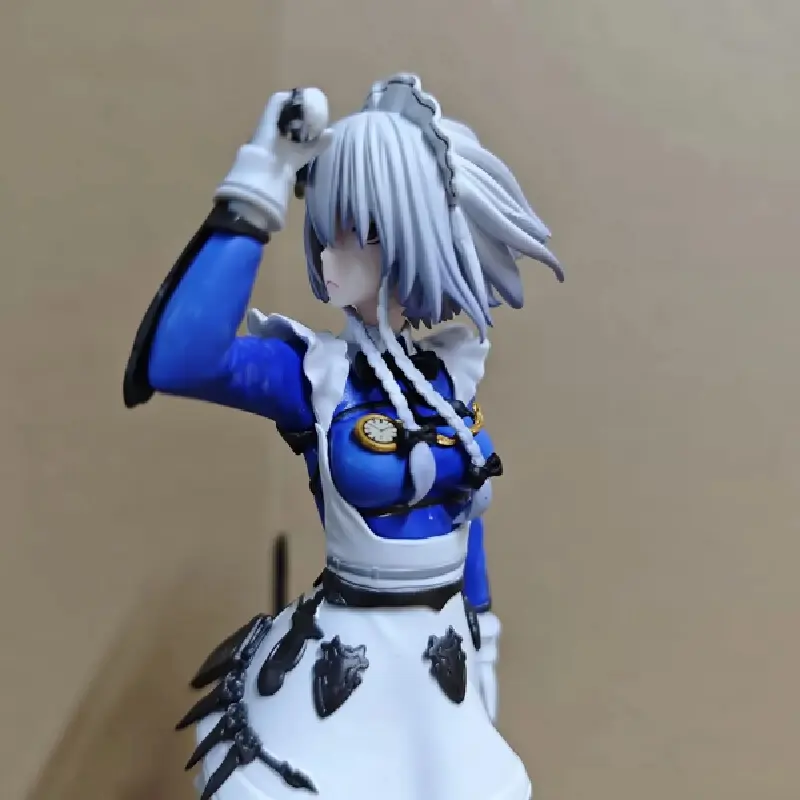 23cm Oriental Project Sixteen Nights Sakuya Handmade Short Hair Flying Knife Maid Game Anime Gk Fashion Model Ornament Gift