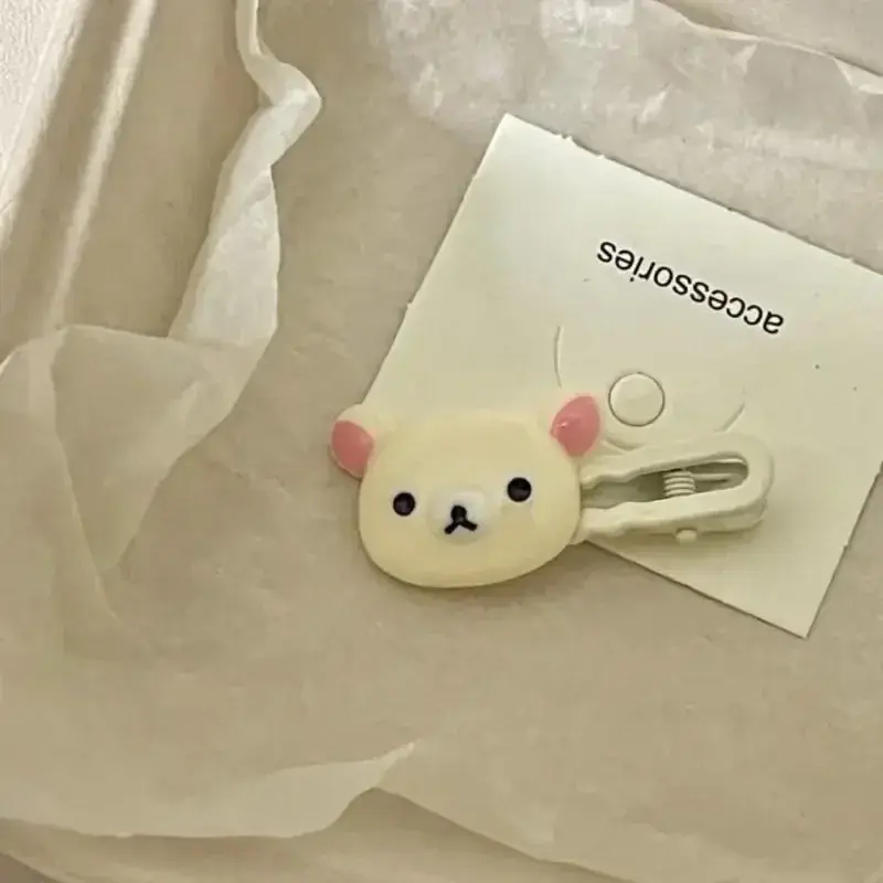 Kawaii Cartoon Rilakkuma Cute Hairpin Student Small Versatile Sweet Lovely Bangs Side Clip Headdress Girl Birthday Gift Ornament