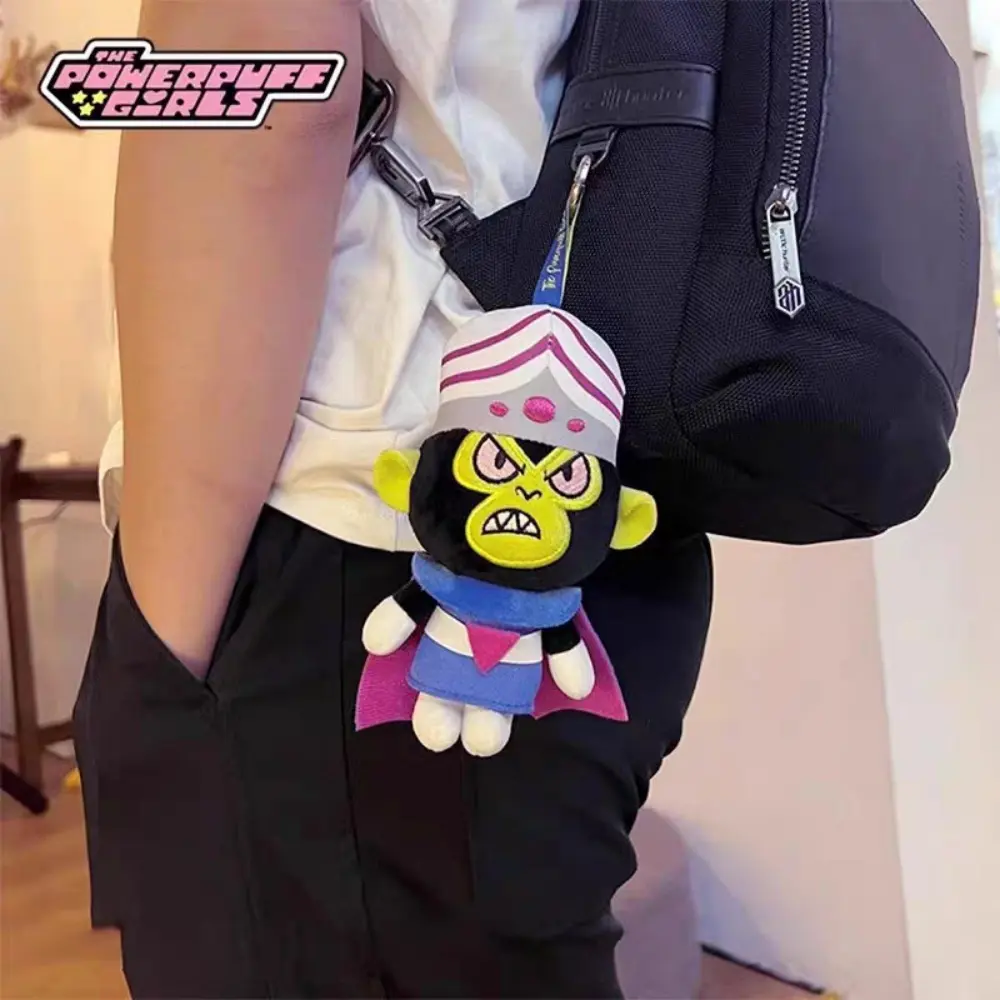 Original Anime Powerpuff Girls Mojo Jojo Plush Doll Kawaii Students Schoolbag  Cartoon Decoration Accessories Toys Girls Gifts