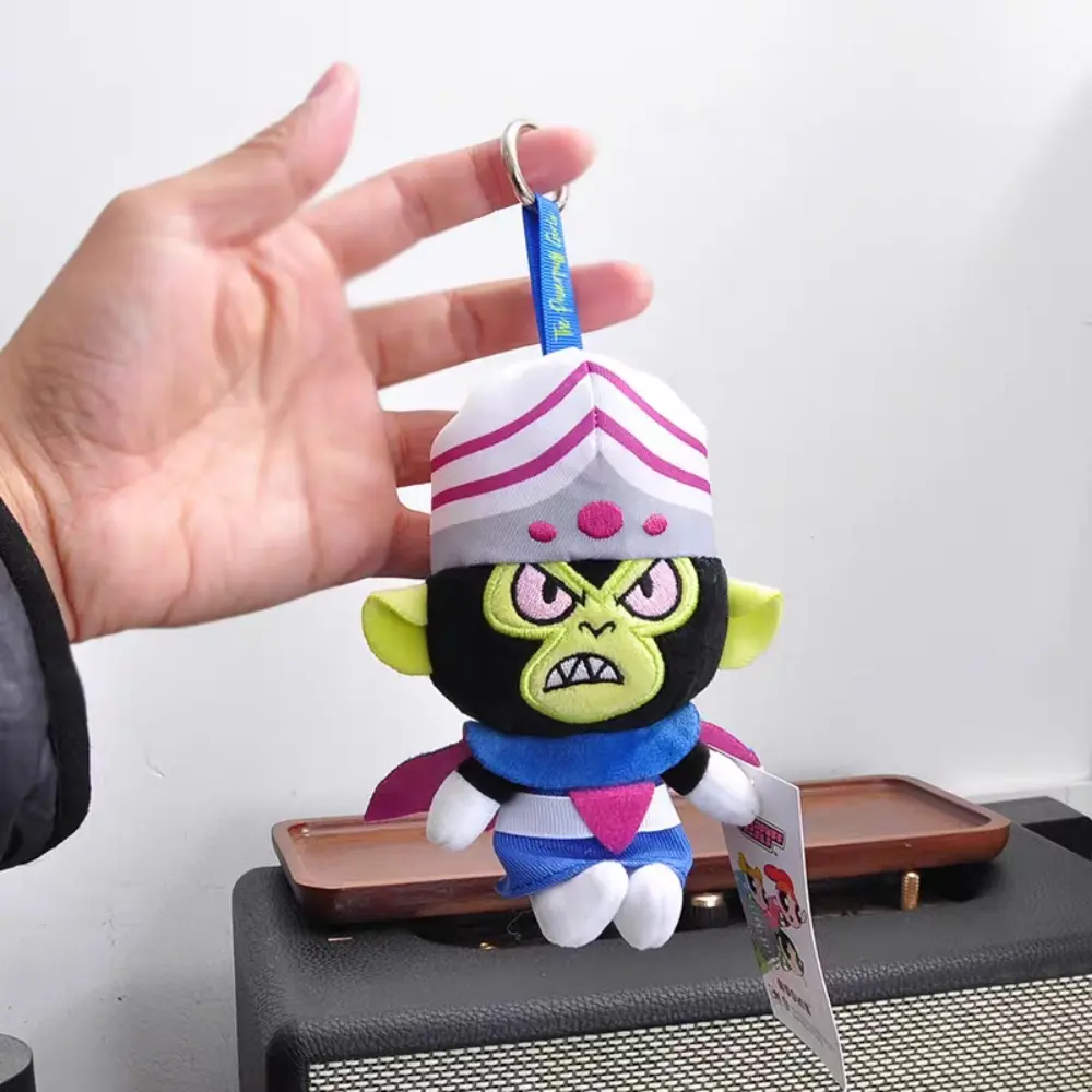 Original Anime Powerpuff Girls Mojo Jojo Plush Doll Kawaii Students Schoolbag  Cartoon Decoration Accessories Toys Girls Gifts