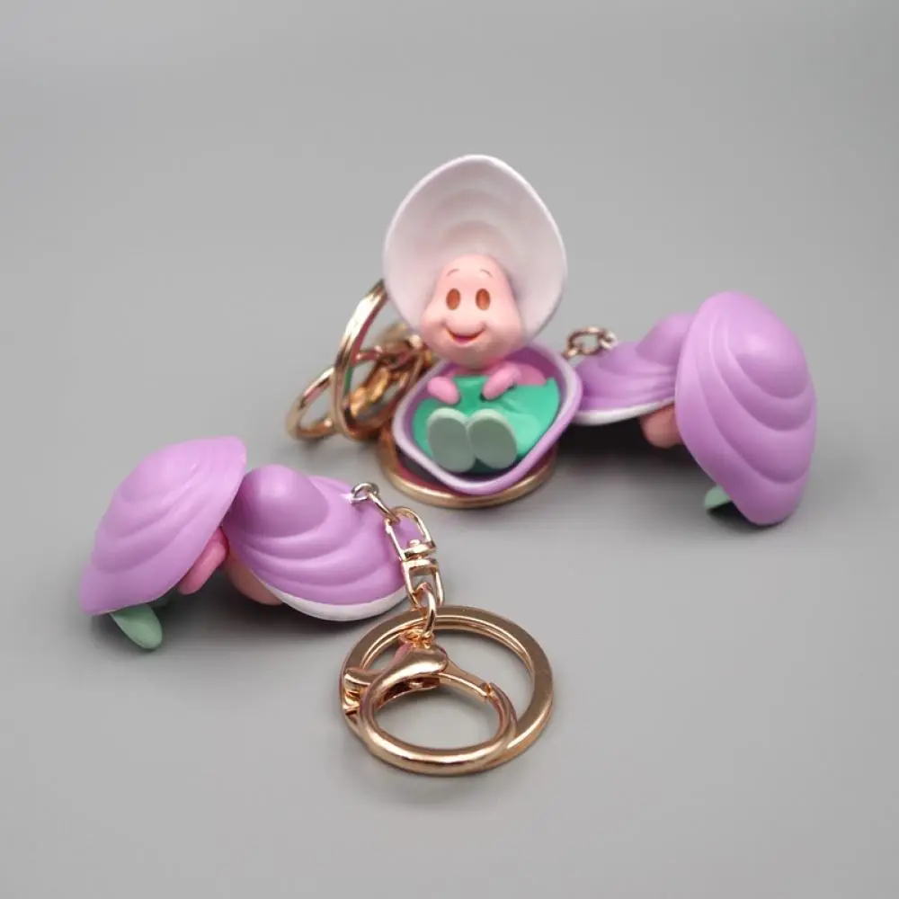 kawaii Disney Oyster Baby Key chains Creative Shell Doll bag cartoon pendants gifts Children's anime toys Friend's birthday gift