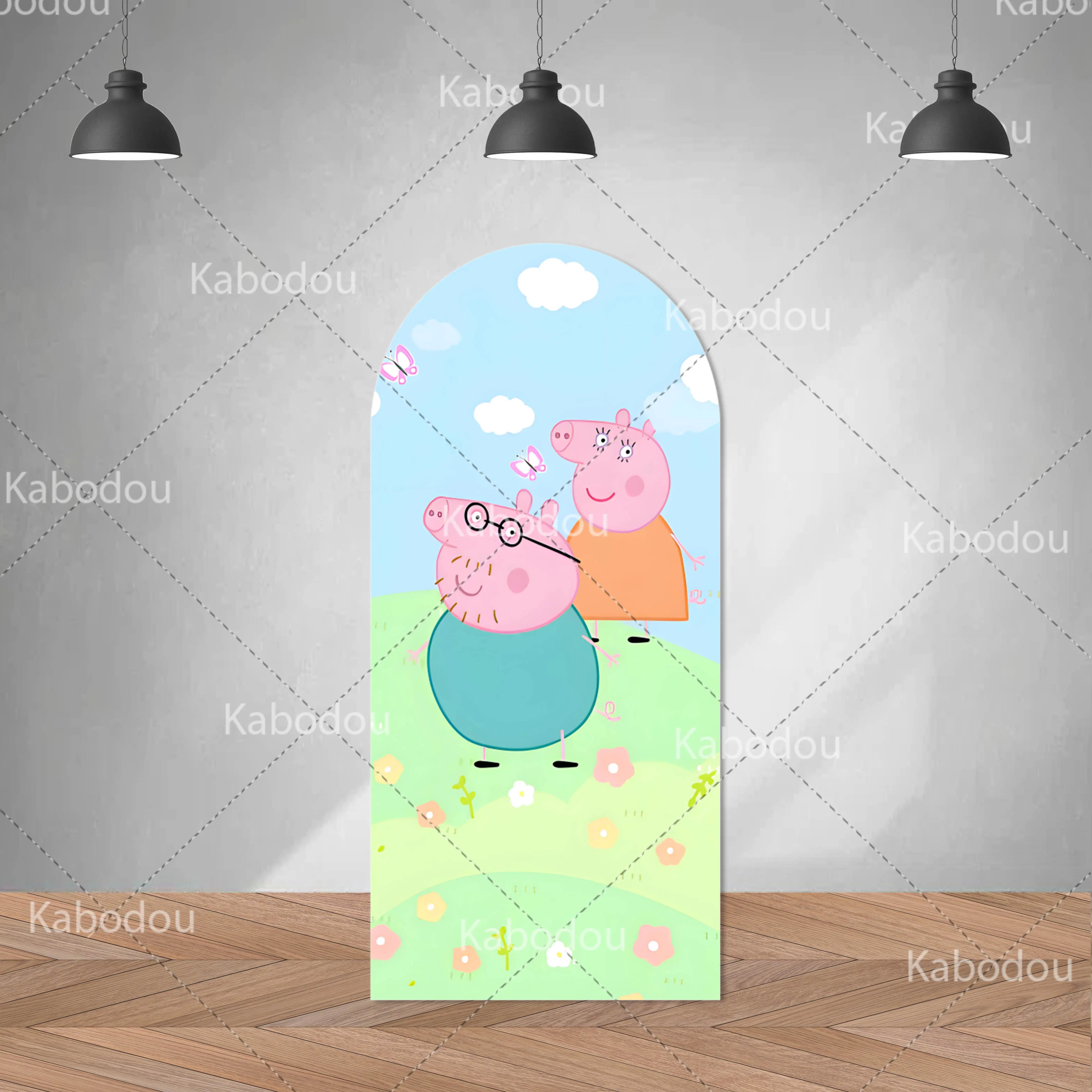 The Pig Bros Backdrop George Arch Cover Kid Birthday Party Cartoon Decoration Baby Shower Photography Background Booth