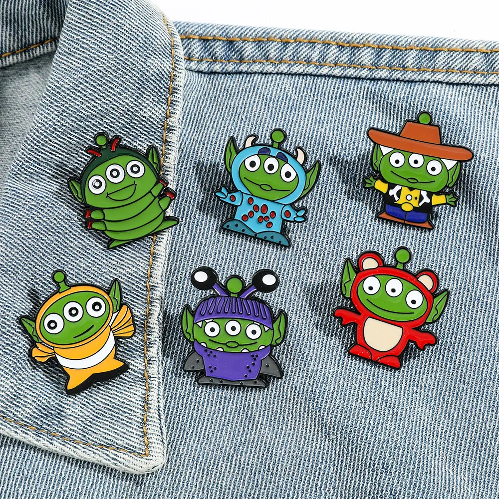 Disney Toy Story Aliens Enamel Pins Alien Brooch Cartoon Animal Badges Denim Lapel Pin Jewelry Gift for Best Friends