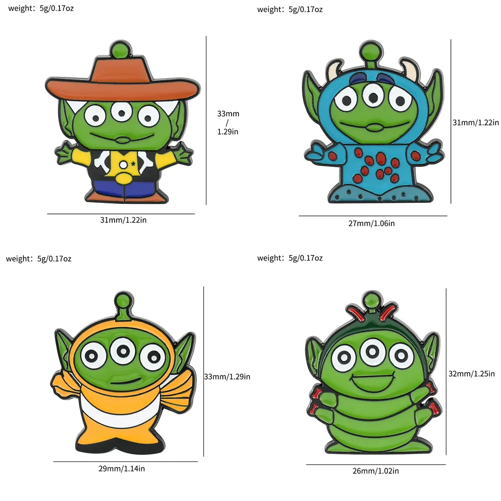 Disney Toy Story Aliens Enamel Pins Alien Brooch Cartoon Animal Badges Denim Lapel Pin Jewelry Gift for Best Friends