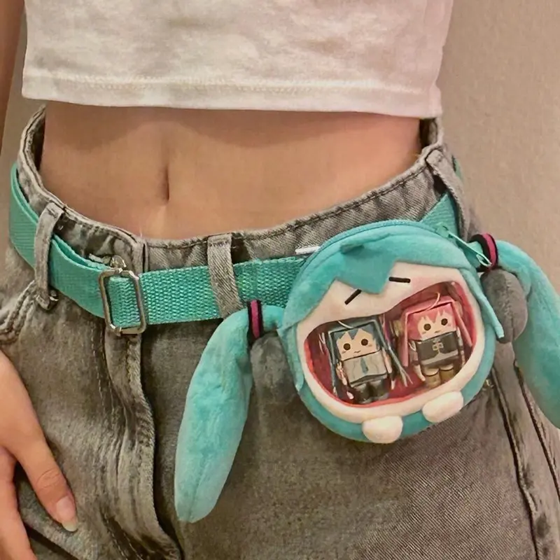 9cm Hatsune Miku Shoulder Cross Bag Anime Character Children's Mini Belt Earphone Bag Cute Transparent Change Storage Bag Gifts