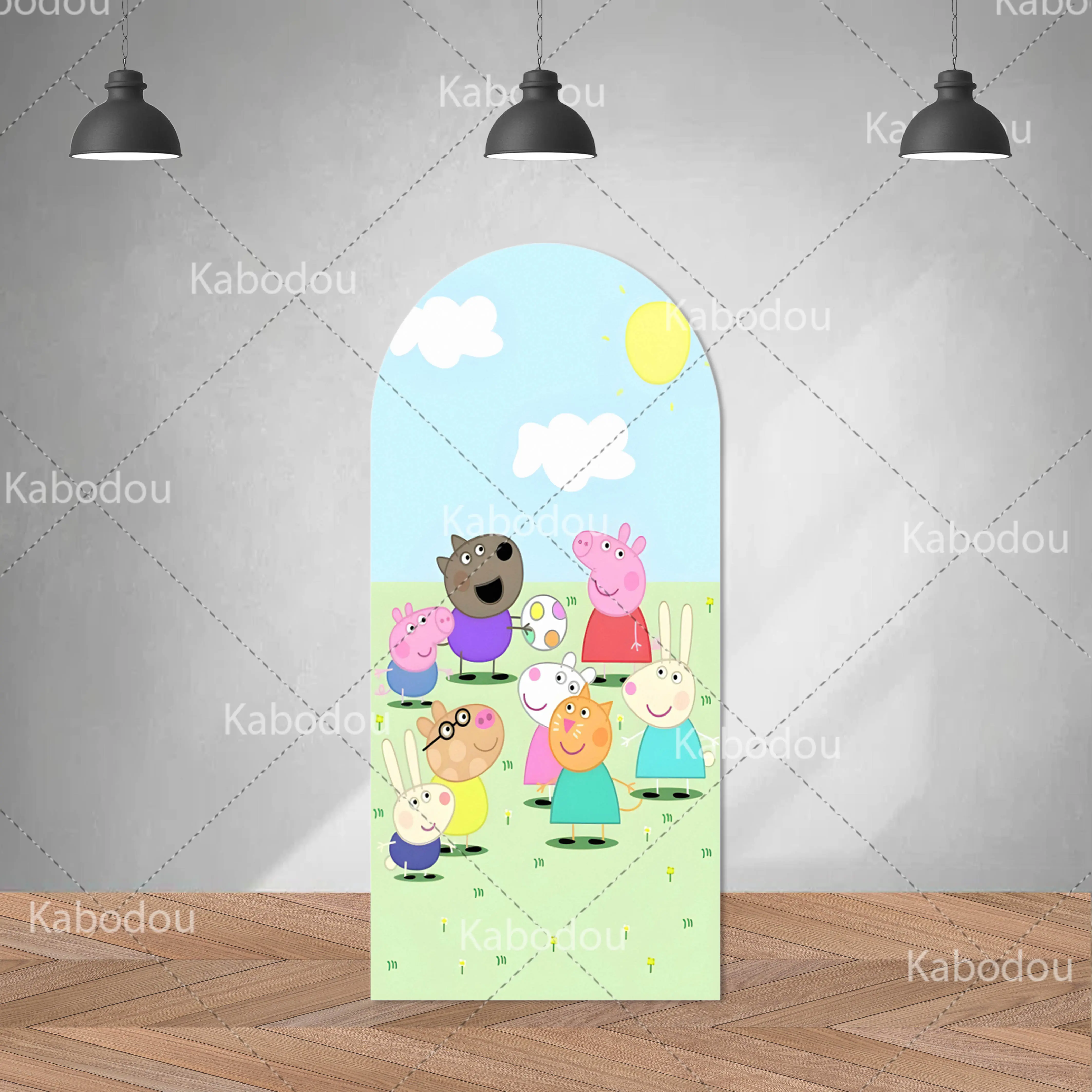 The Pig Bros Backdrop George Arch Cover Kid Birthday Party Cartoon Decoration Baby Shower Photography Background Booth