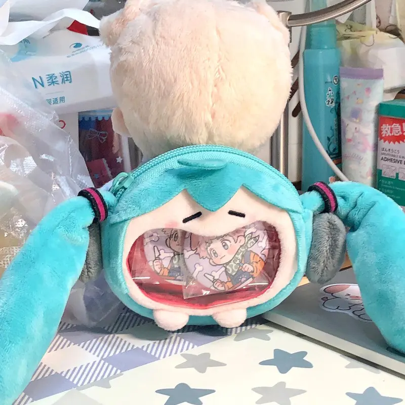 9cm Hatsune Miku Shoulder Cross Bag Anime Character Children's Mini Belt Earphone Bag Cute Transparent Change Storage Bag Gifts