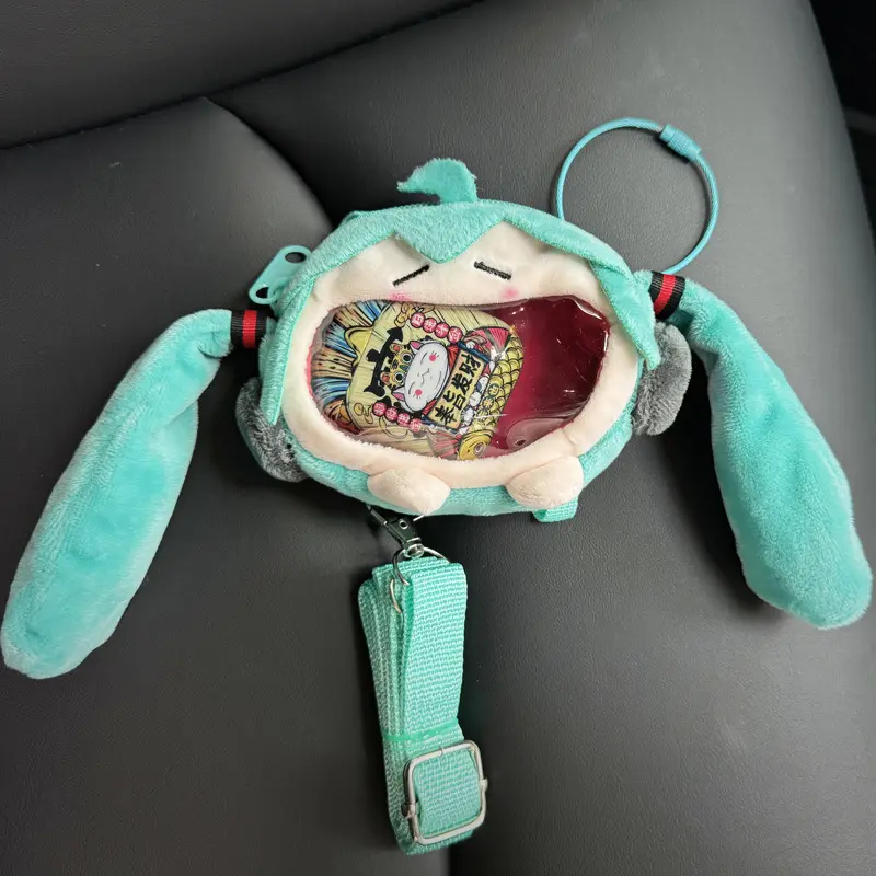 9cm Hatsune Miku Shoulder Cross Bag Anime Character Children's Mini Belt Earphone Bag Cute Transparent Change Storage Bag Gifts
