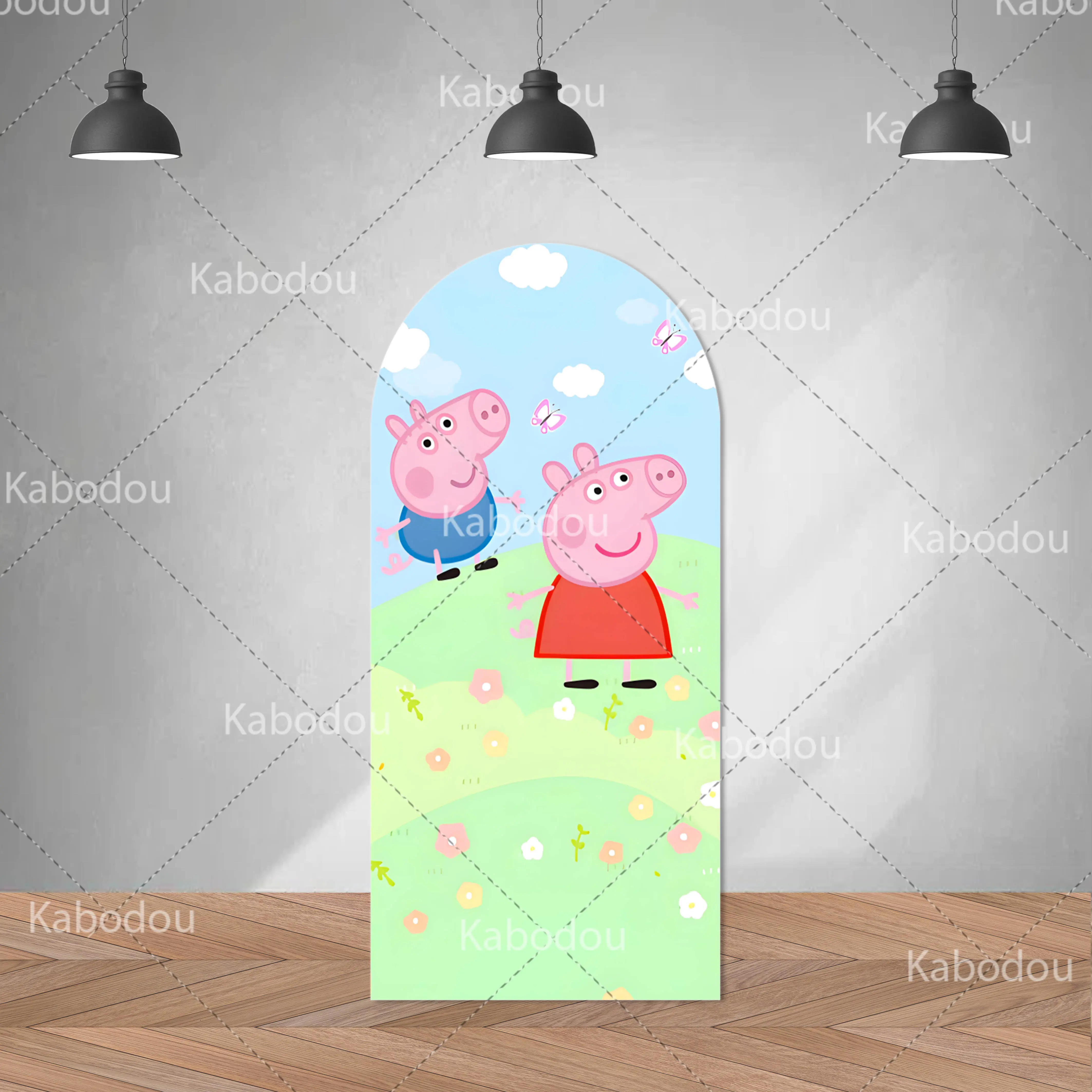 The Pig Bros Backdrop George Arch Cover Kid Birthday Party Cartoon Decoration Baby Shower Photography Background Booth