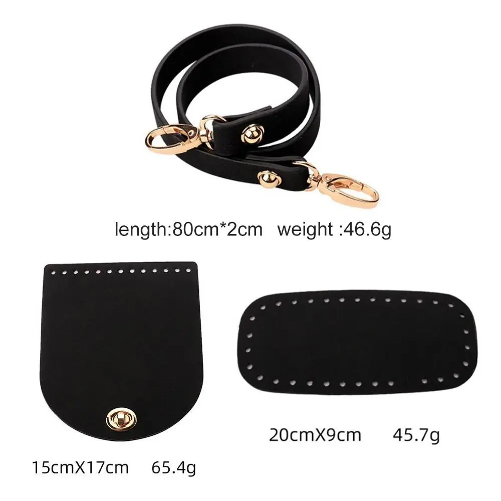 3pcs/Set Faux Leather Shoulder Bag Bottom Strap Handbag Shoulder Strap Woven Bag Set For Diy Handmade Bag Backpack Accessories