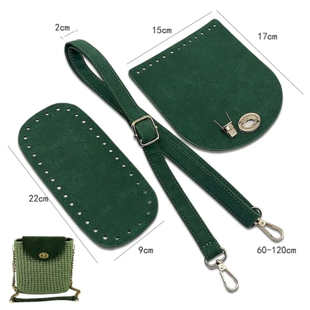 3pcs/Set Faux Leather Shoulder Bag Bottom Strap Handbag Shoulder Strap Woven Bag Set For Diy Handmade Bag Backpack Accessories