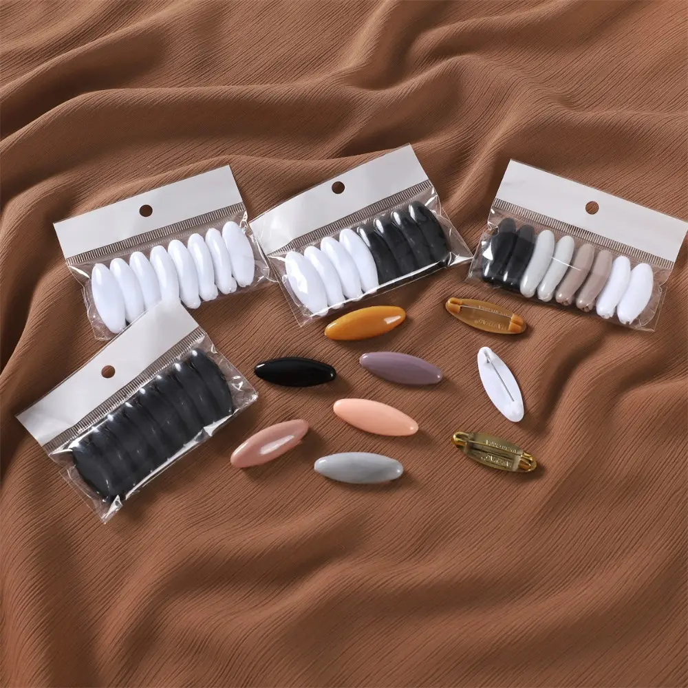 8pcs/set Elegantly Plastic Brooch Needle High Quality Scarf Accessory Fix Scarf Safety Pin Solid Color Hijab Brooch