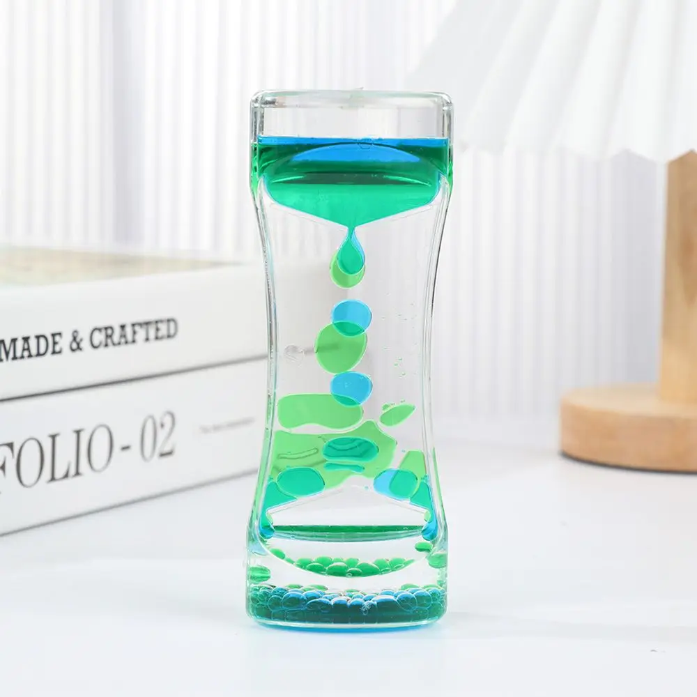 Double Color Oil Leak Hourglass Toys  Liquid Timer Dynamic Oil Drop Beautiful Waist Crafts Ornaments Home Decoration Gifts