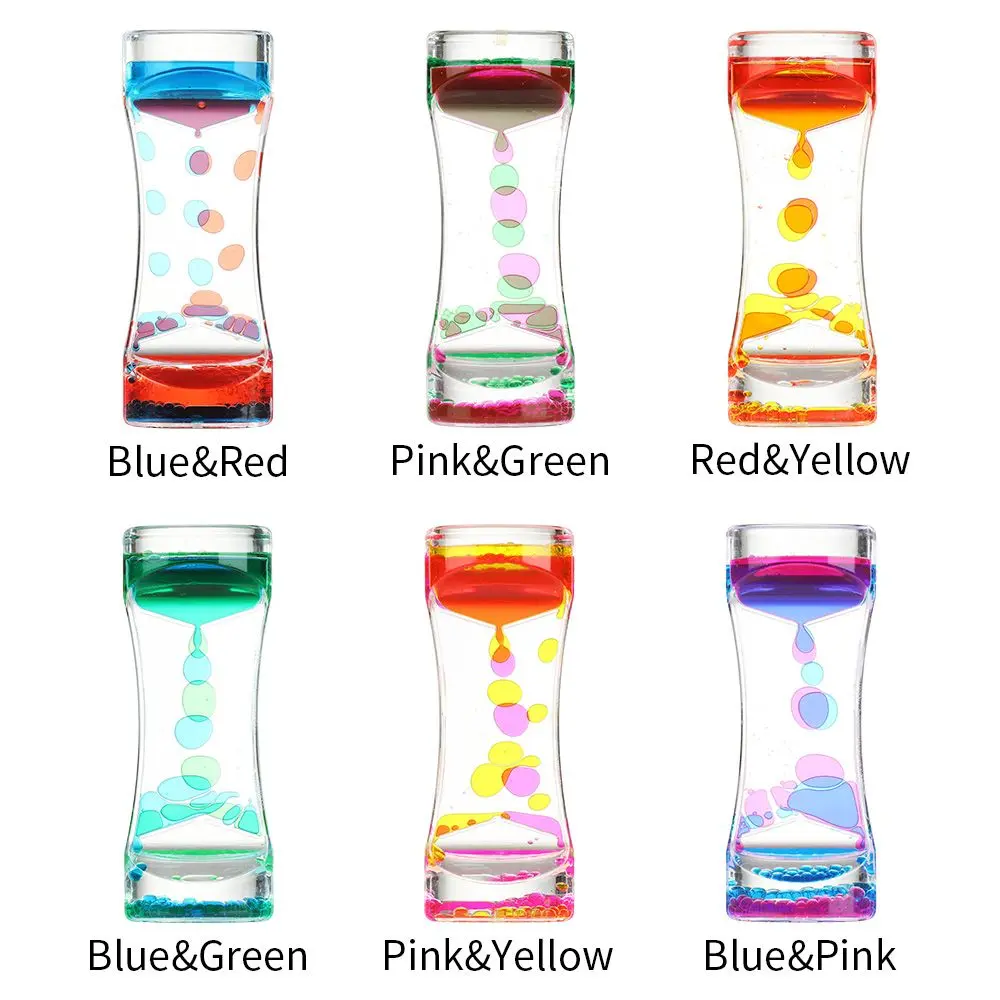 Double Color Oil Leak Hourglass Toys  Liquid Timer Dynamic Oil Drop Beautiful Waist Crafts Ornaments Home Decoration Gifts