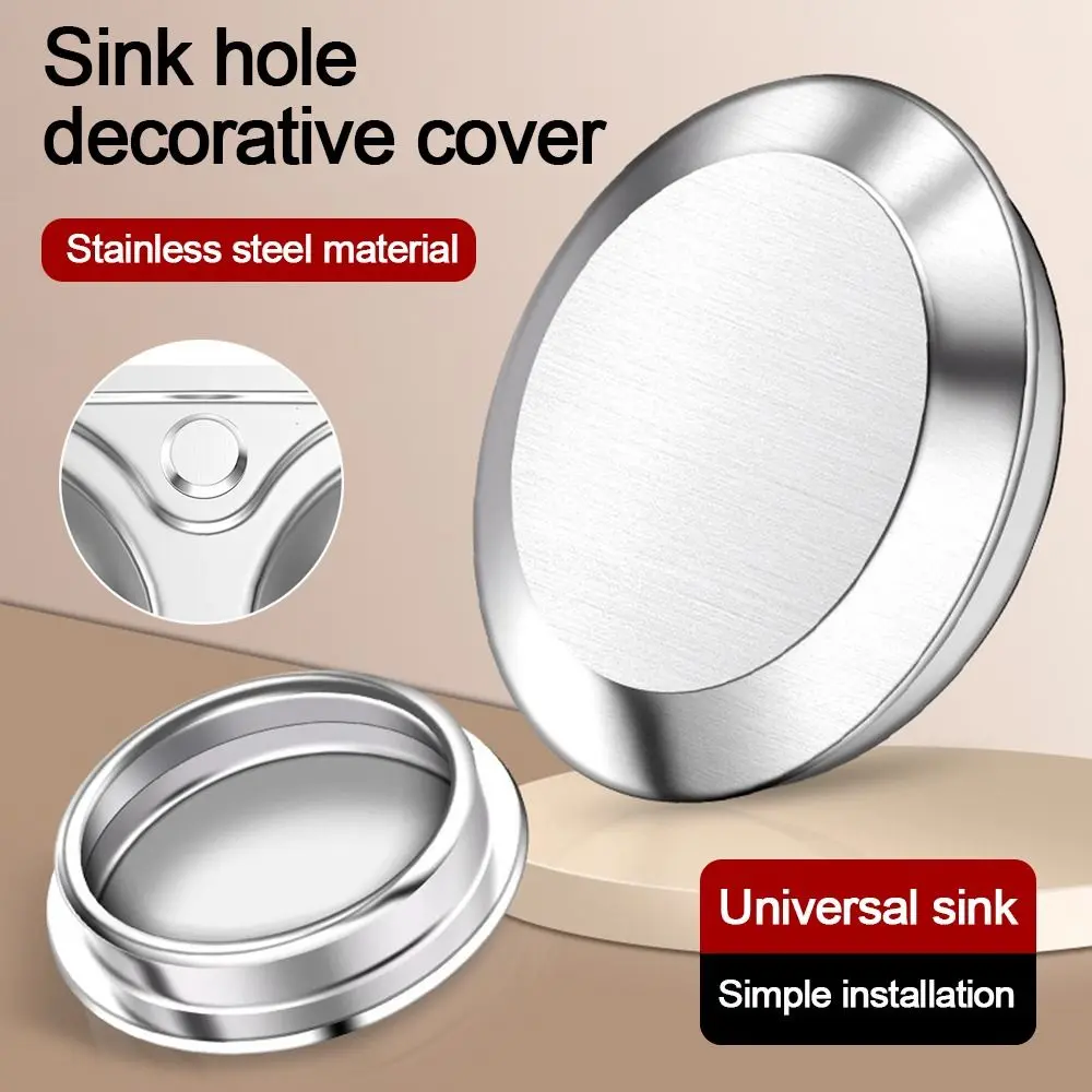 New Stainless Steel Sink Plug Anti-leakage Silver Faucet Hole Cover Water Stopper Bathroom