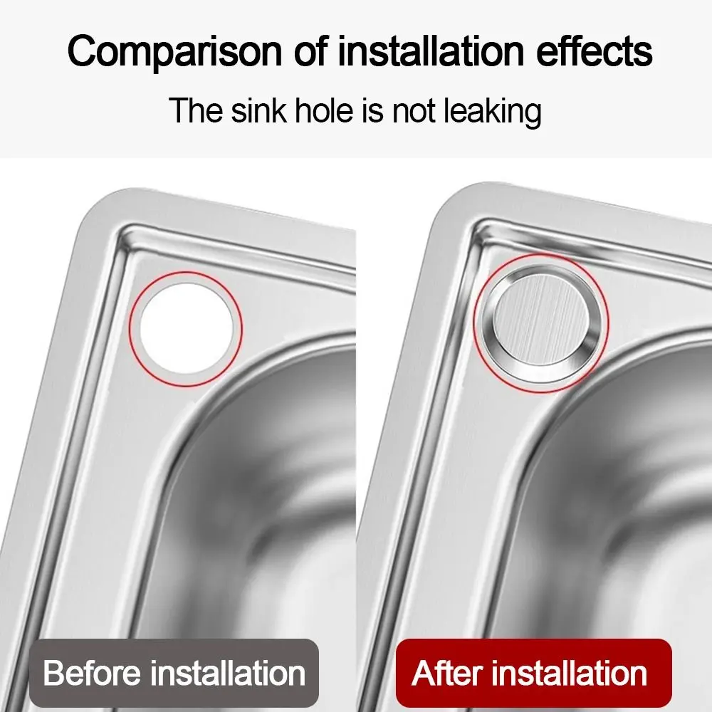 New Stainless Steel Sink Plug Anti-leakage Silver Faucet Hole Cover Water Stopper Bathroom