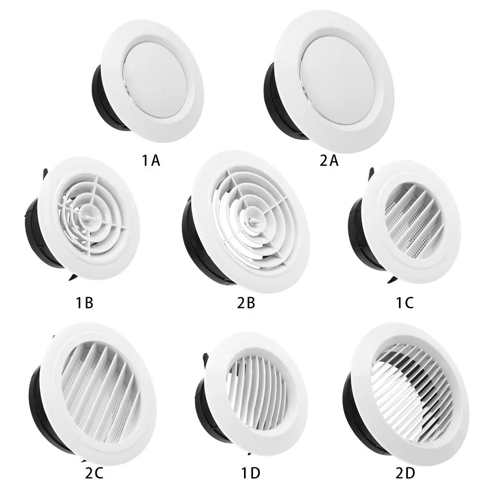 Various Shapes  Air Vent Extract Valve Grille Air Circulation Vents Cover 100/150mm Round Ducting Ventilation Cover Accessories