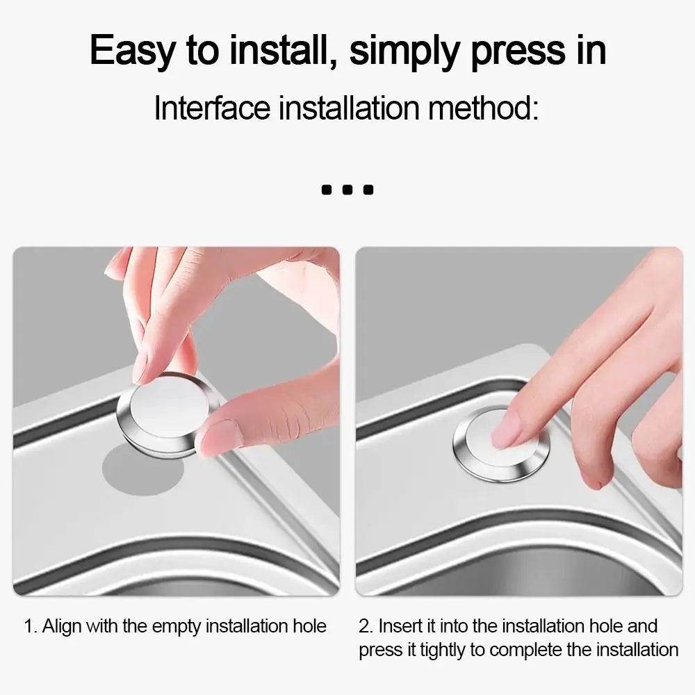 New Stainless Steel Sink Plug Anti-leakage Silver Faucet Hole Cover Water Stopper Bathroom
