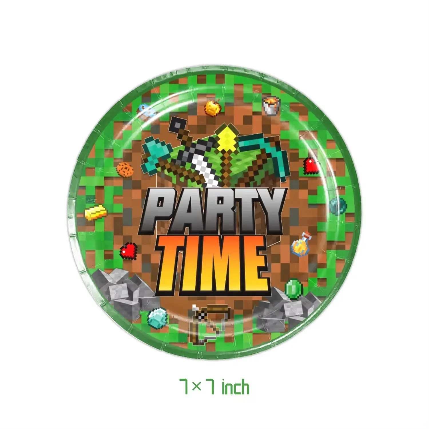 Cartoon Game Theme Birthday Party Decoration Disposable Tableware Cake Topper Tablecloth Kids Party Backdrop Baby Shower