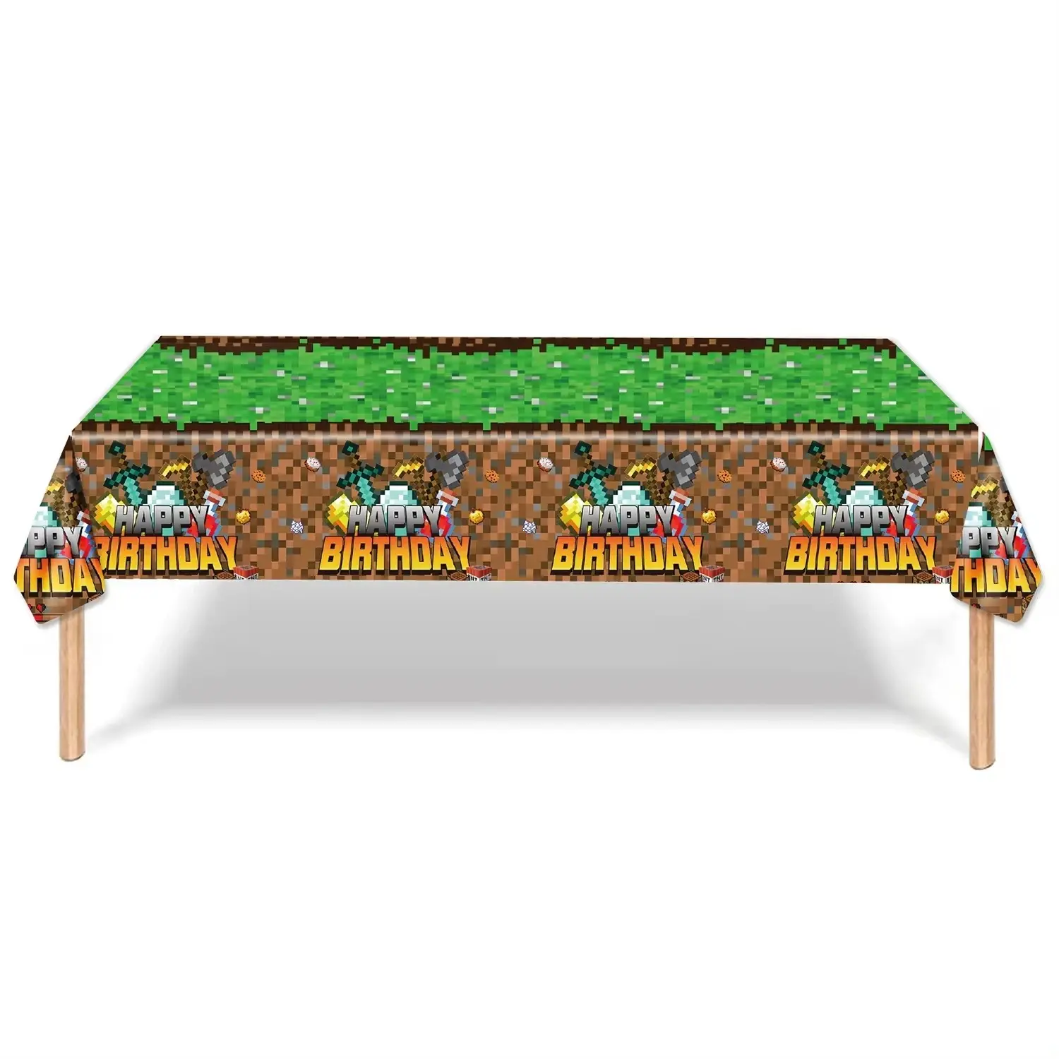 Cartoon Game Theme Birthday Party Decoration Disposable Tableware Cake Topper Tablecloth Kids Party Backdrop Baby Shower