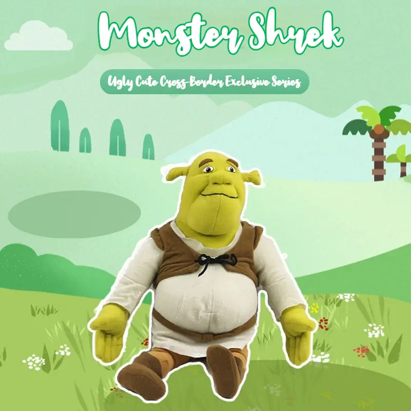New 27-45cm Disney Border Creative Monster Shrek Doll Kawaii Children Plush Toy Ornament Christmas Gift Halloween Room Ornament