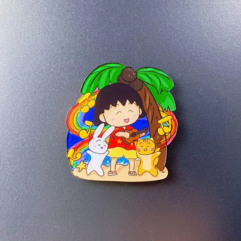 Chibi Maruko-Chan Pvc Acrylic Magnetic Refrigerator Sticker Message Board Decoration Children Magnetic Toys Dormitory Decoration