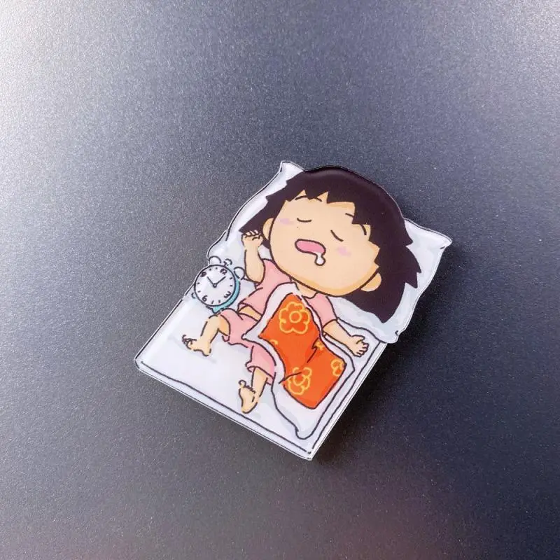 Chibi Maruko-Chan Pvc Acrylic Magnetic Refrigerator Sticker Message Board Decoration Children Magnetic Toys Dormitory Decoration