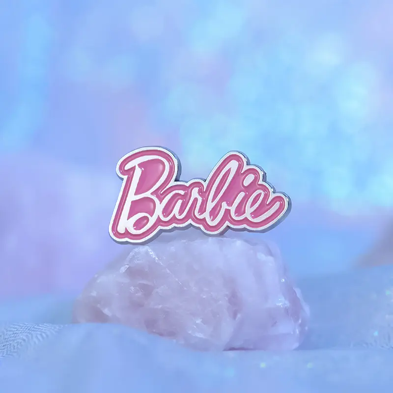 Barbie Girl Enamel Pins Cute Letters Logo Bag Brooch Fashion Pink Badges Denim Lapel Pin Jewelry Decor Gift for Women Friends