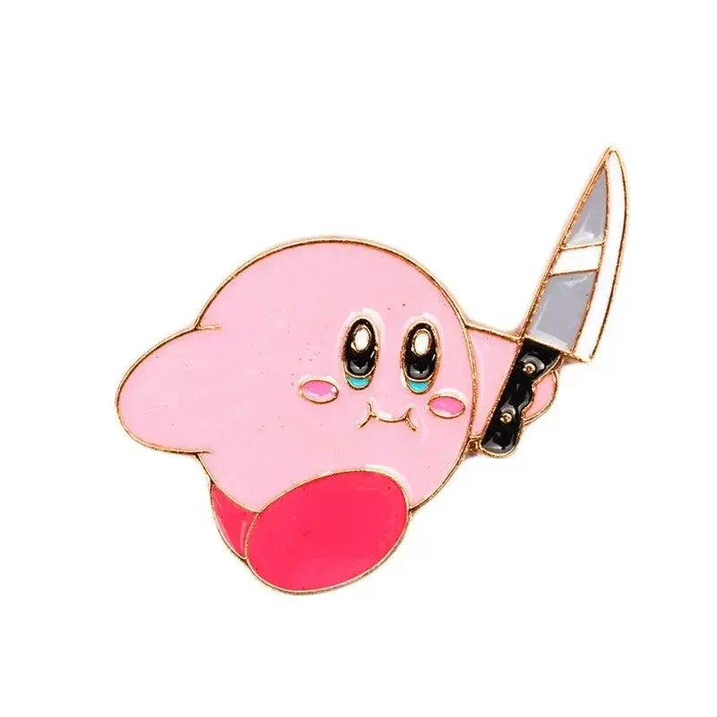 Kirby Brooch Pins Anime Backpack Badge Kawaii Funny Enamel Jewelry Decoration Girls Kid Lapel Pin Cute Decor Cartoon Accessories