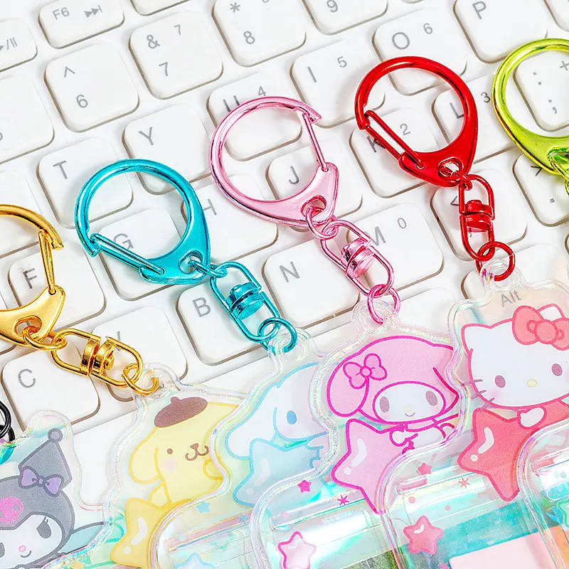 Sanrios Character Card Cover Anime Pochacco Melody Cinnamoroll ABS Card Holder Student Campus Card Keychain Work Credential Case