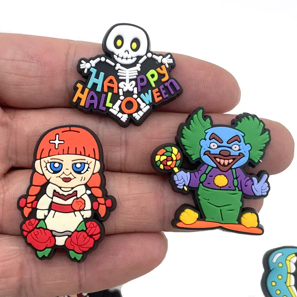 20Pcs/Set Halloween Shoe Charms for Clogs Bubble Slides Sandals Accessories DIY Shoe Decorations Shoe Buckle for Kids Adult