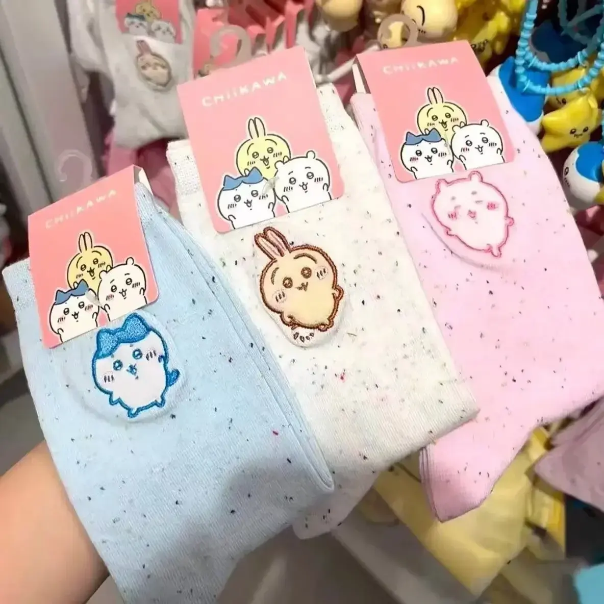 3Pcs Chiikawa Socks Spring Women Anime Hackhiware Usagi Stockings Cute Girl Heart Socks Comfortable and Breathable Kawaii Gift