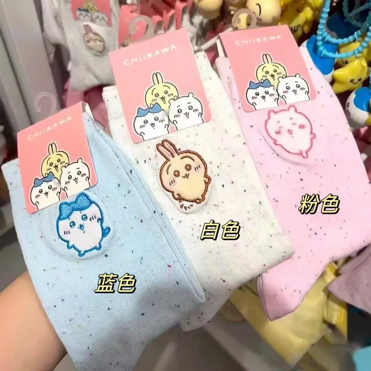 3Pcs Chiikawa Socks Spring Women Anime Hackhiware Usagi Stockings Cute Girl Heart Socks Comfortable and Breathable Kawaii Gift