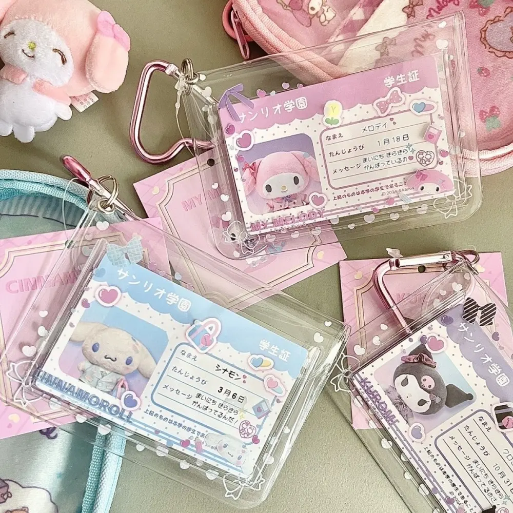 Cartoon Sanrio Kuromi Photocard Holder PVC Clear Photo Card ID Card Holder Bag School Stationery Kids Girls Gifts