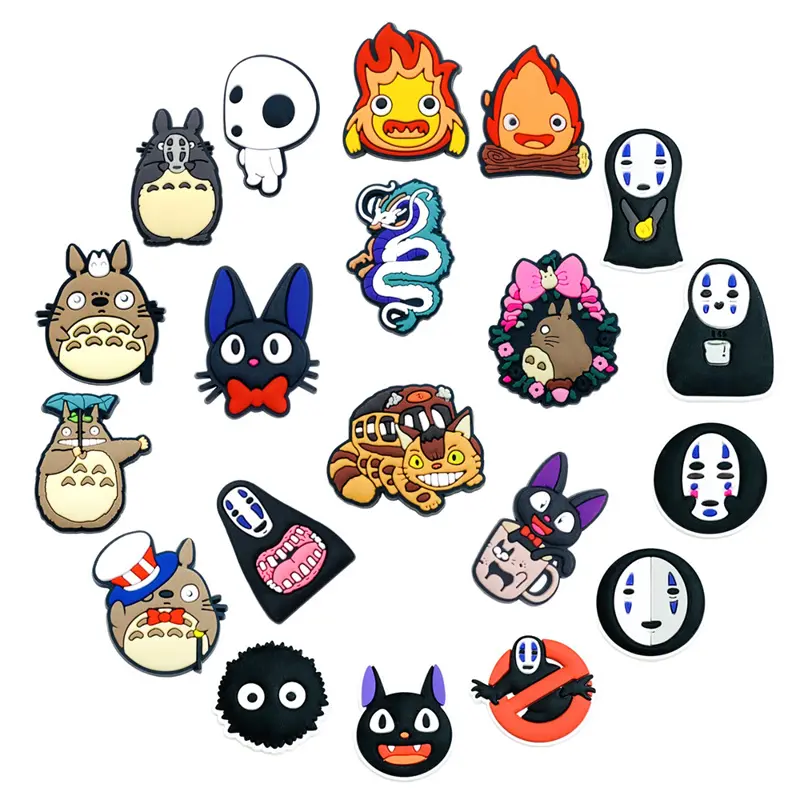 Hot 20pcs/set Spirited away Shoe Charms for Croc DIY Shoe Decorations Accessories Decorations Sandal Decorate Kids Gifts
