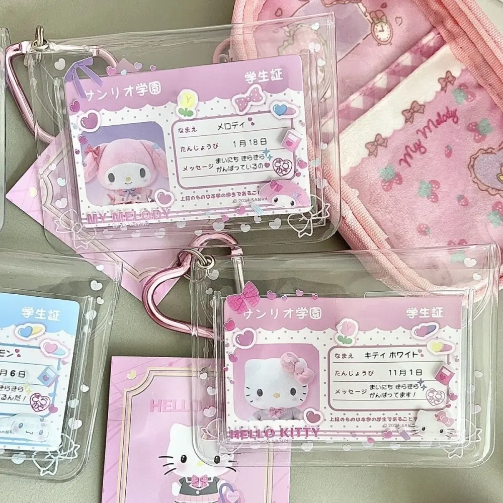 Cartoon Sanrio Kuromi Photocard Holder PVC Clear Photo Card ID Card Holder Bag School Stationery Kids Girls Gifts