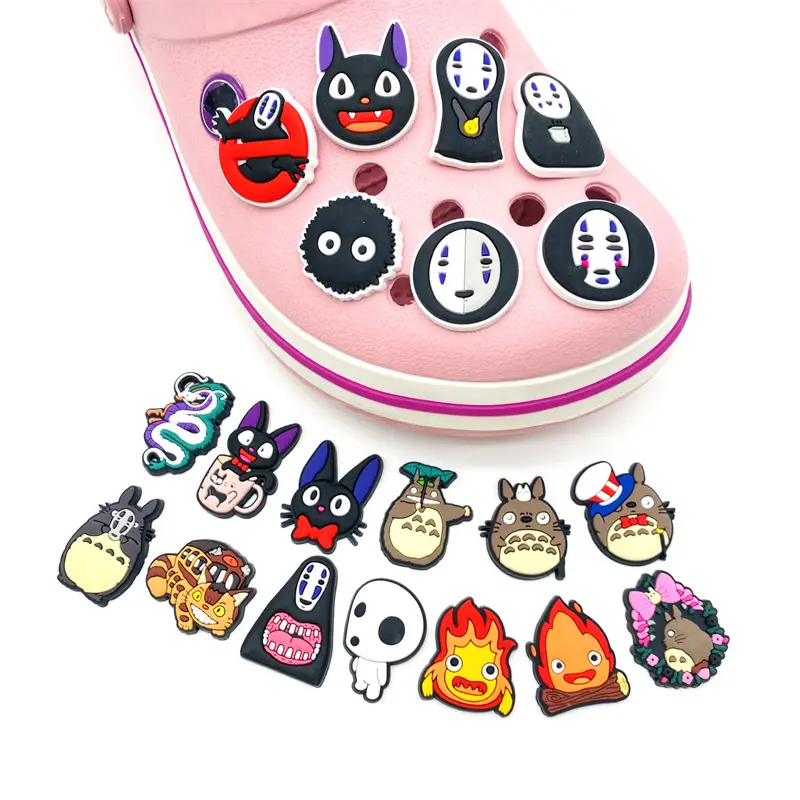 Hot 20pcs/set Spirited away Shoe Charms for Croc DIY Shoe Decorations Accessories Decorations Sandal Decorate Kids Gifts