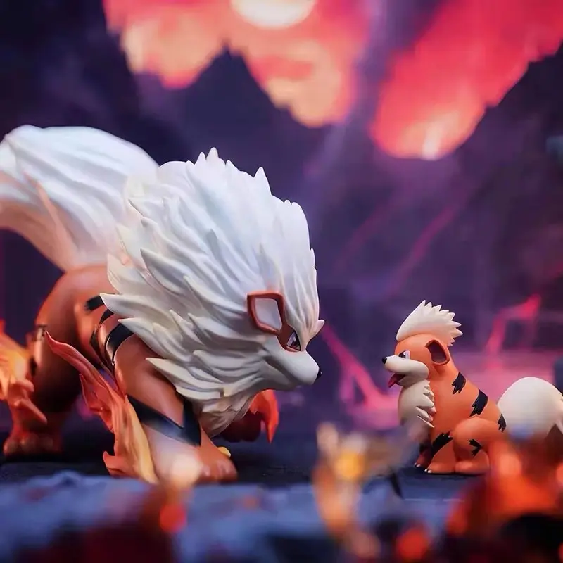 Arcanine And Growlithe Anime Figurine Model Kawaii Decoration Doll Children Toys Statue Collectible Ornament Boys Gifts