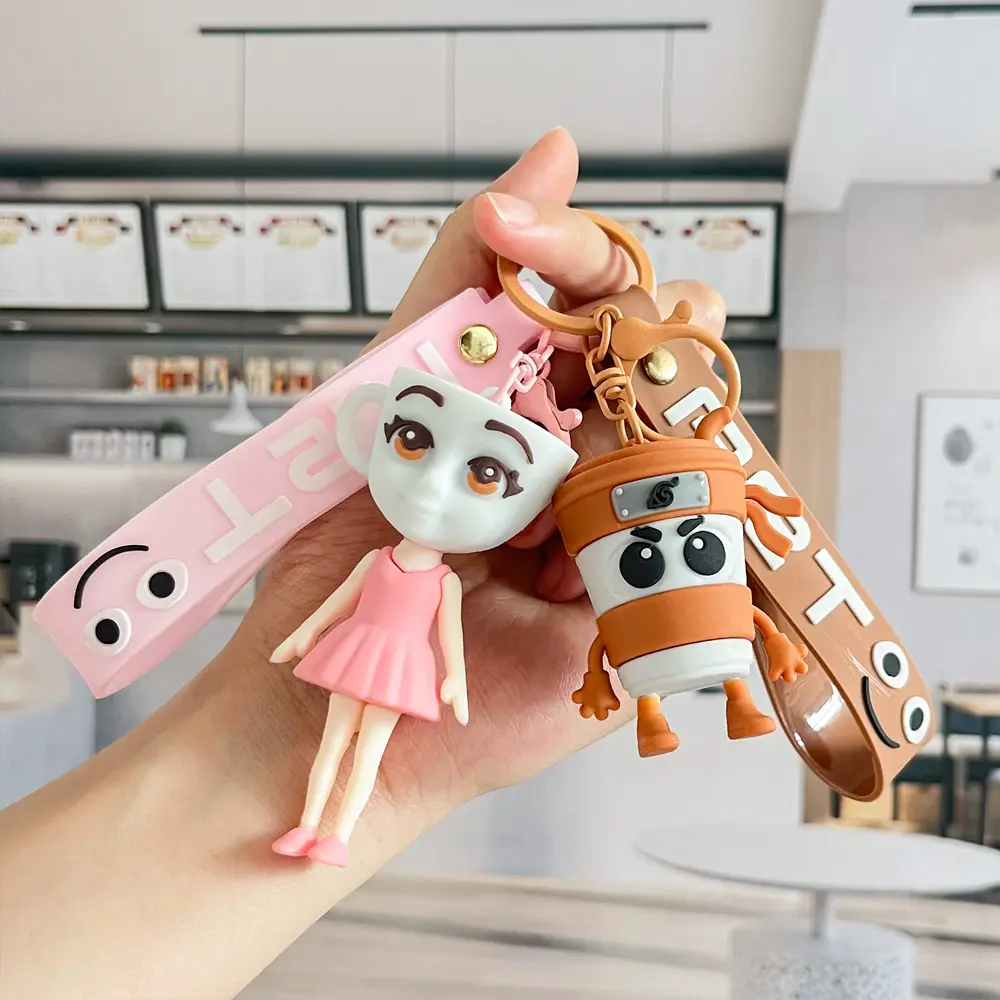 Italian Brainrot Keychain Tralalero Tralala Tung Tung Tung Sahur Ballerina Cappuccino Doll Keyrings Brain Rot Keychains Gifts