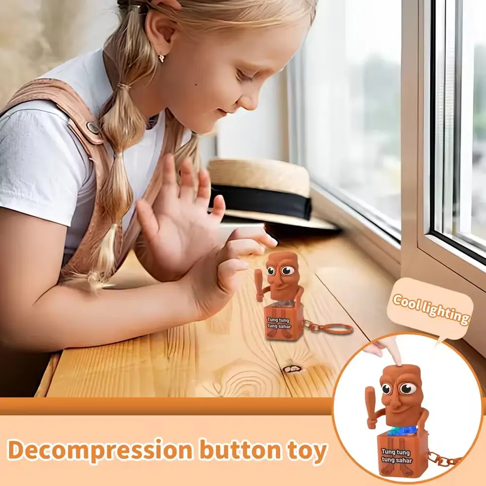 Tung Tung Tung Sahar Fidget Toys Keyboard Buttons Italian Brainrot Toys with Sound and Light Stress Relief Toy Birthday Gifts