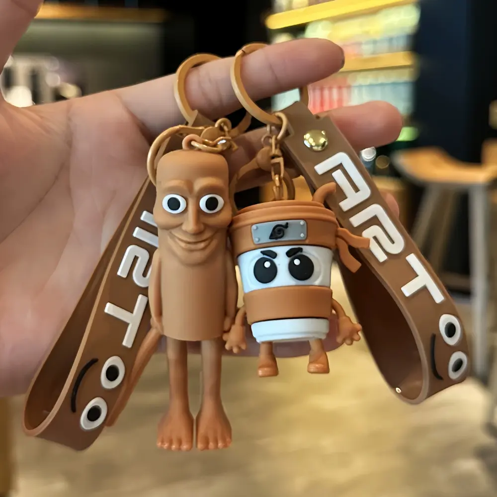 Italian Brainrot Keychain Tralalero Tralala Tung Tung Tung Sahur Ballerina Cappuccino Doll Keyrings Brain Rot Keychains Gifts