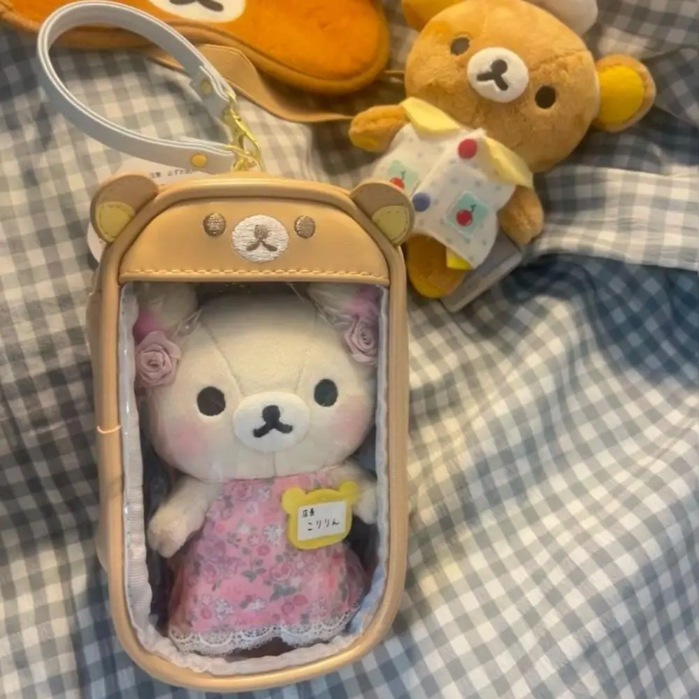 Rilakkuma PU material itabag Handheld storage bag cute Doll bag Pendant Cartoon Anime periphery a birthday present Holiday gifts